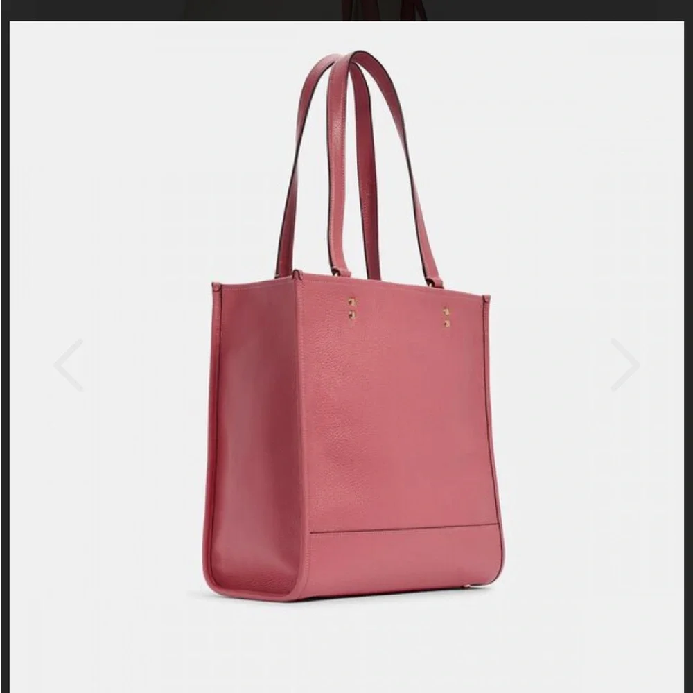 Coach Pink Leather Tote Bag - Picture 3 of 6